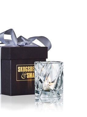 Skogsberg & Smart Crystal Votive Candle Holder with Box - Clear